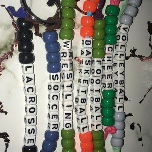 Two bracelets and keychains